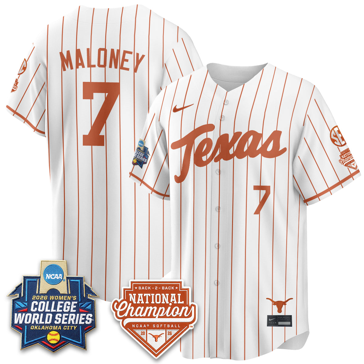 TEX Softball 2026 World Series (WCWS) Vapor Premier Limited Jersey - B2B Champs - Stitched