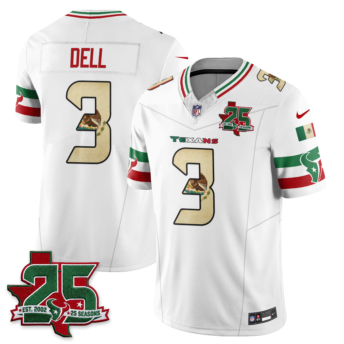 Houston Texans 25 Seasons Mexico Style Vapor Jersey - Stitched