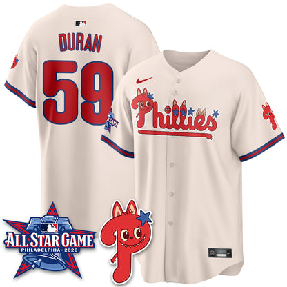 Philadelphia Phillies Fanged Rabbit Doll  Vapor Limited Jersey - Stitched