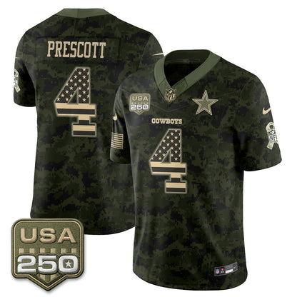 DAL 2026 Salute to Service Edition Vapor Jersey - Stitched