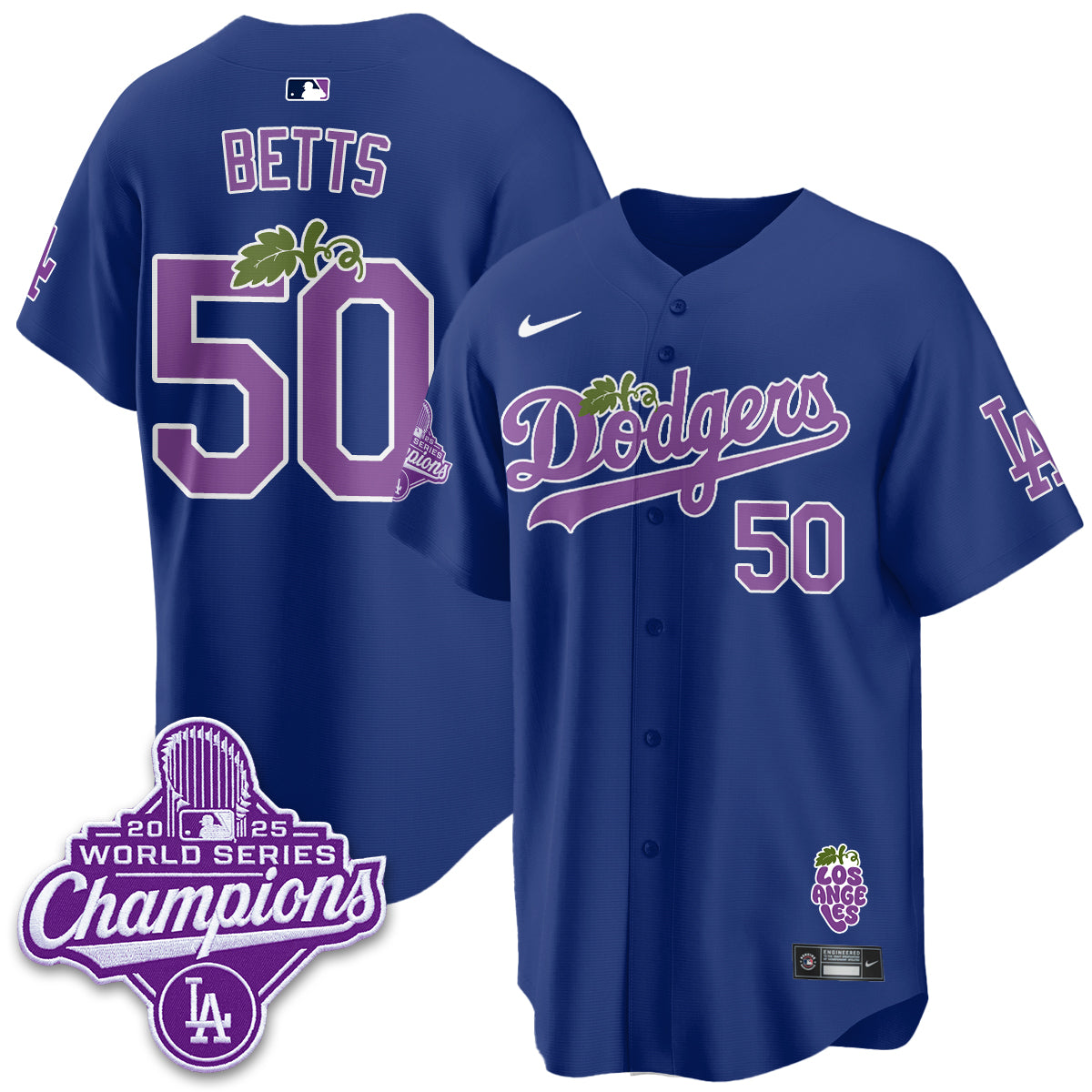 Los Angeles Dodgers Grape Edition Vapor Jersey - Stitched