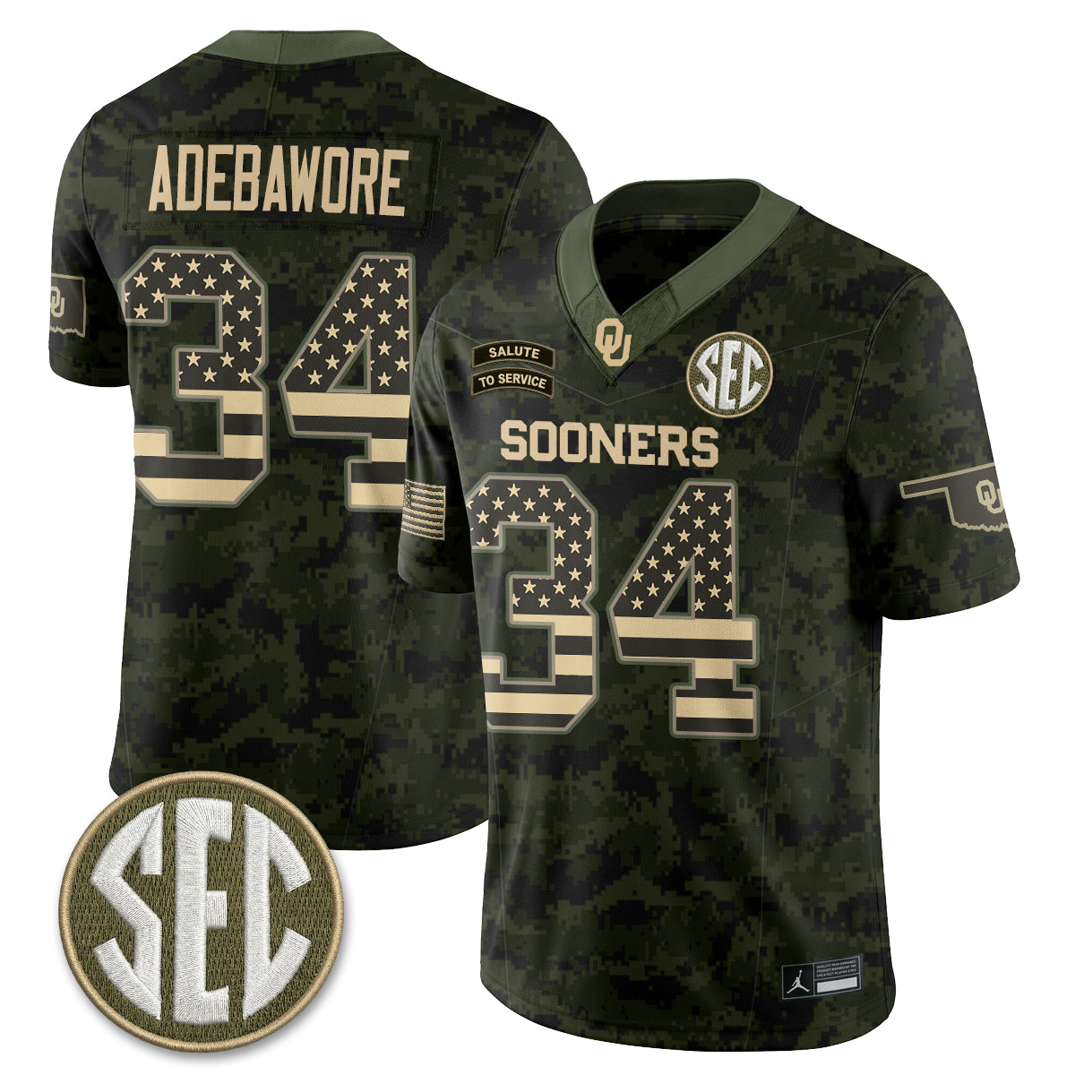 Oklahoma Sooners 2026 Salute to Service Vapor Jersey - Stitched