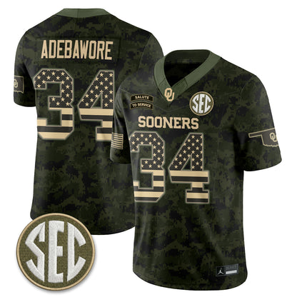 Oklahoma Sooners 2026 Salute to Service Vapor Jersey - Stitched