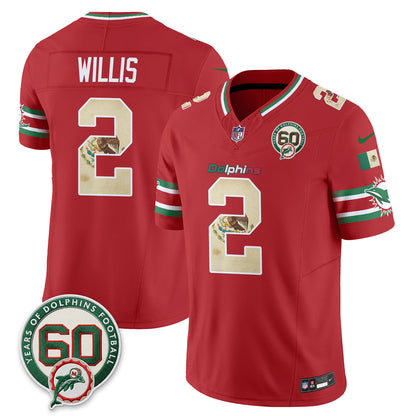 Miami Dolphins Mexico Edition Vapor Jersey - Stitched