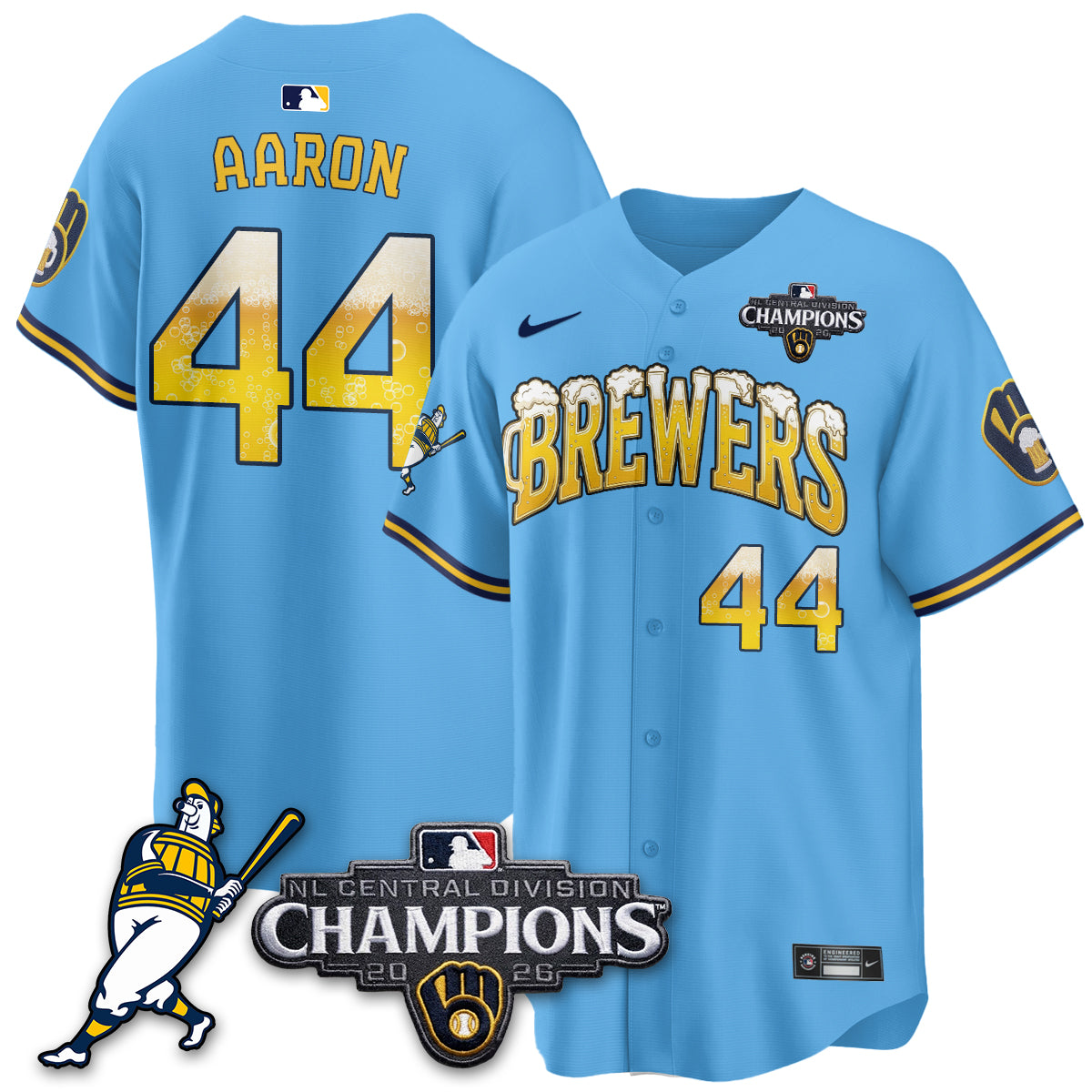 Milwaukee Brewers 2026 NL Division Champs Vapor Jersey V2- Stitched