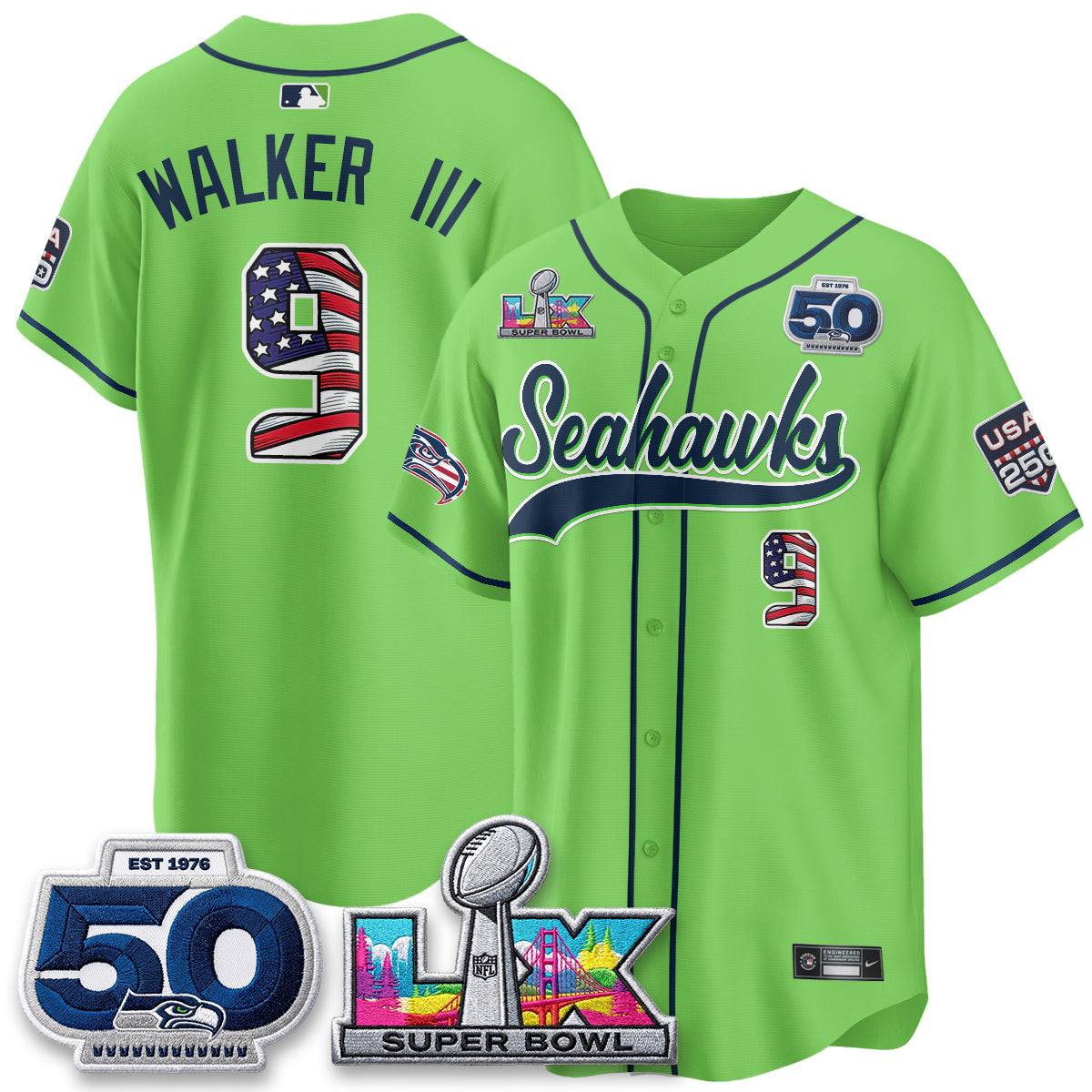 SEA SB LX Champs America Edition Vapor Baseball Jersey - Stitch