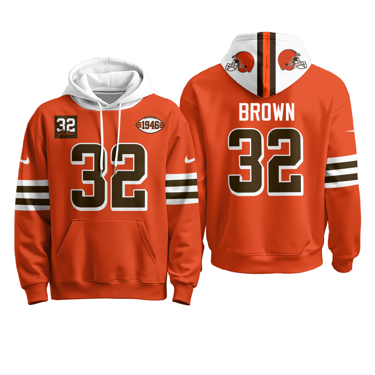 Cleveland Browns 1946 Anniversary Patch Hoodie - Stitched