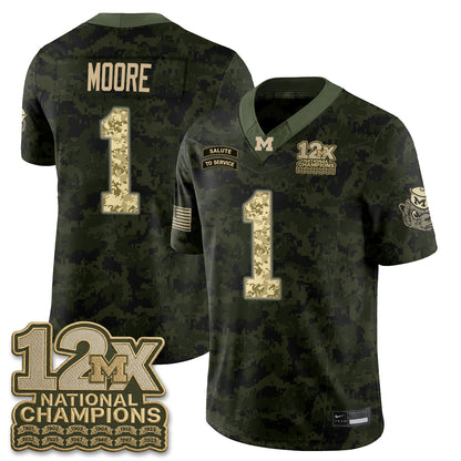 Michigan Wolverines 2026 Salute to Service Vapor Jersey - Stitched