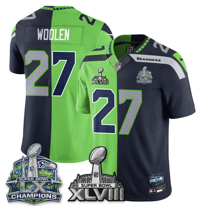 Seattle Seahawks S.Bowl Champs Split Edition Vapor Jersey - Stitch