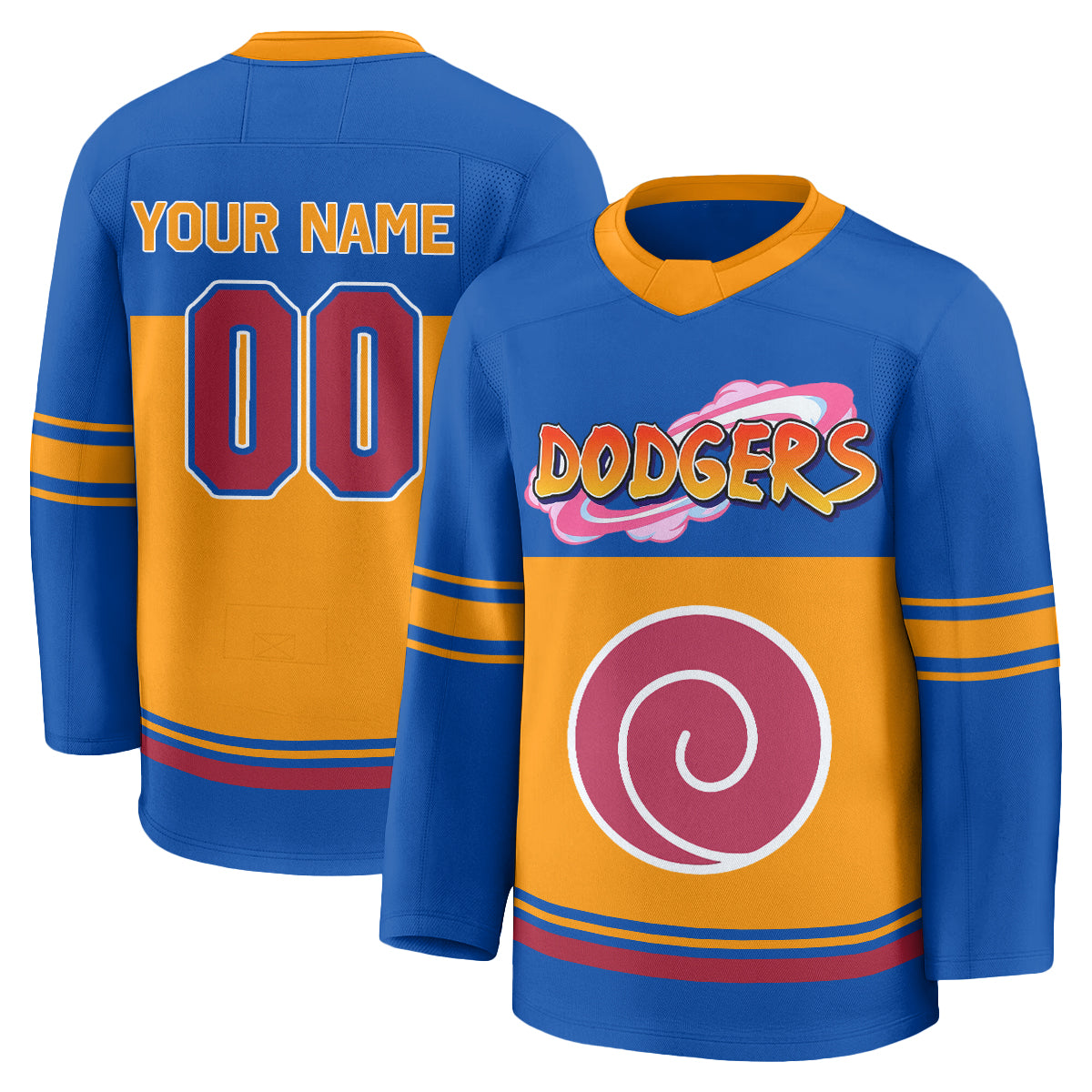 Los Angeles Dodgers Naruto Edition Vapor Custom Hockey Jersey - Stitched