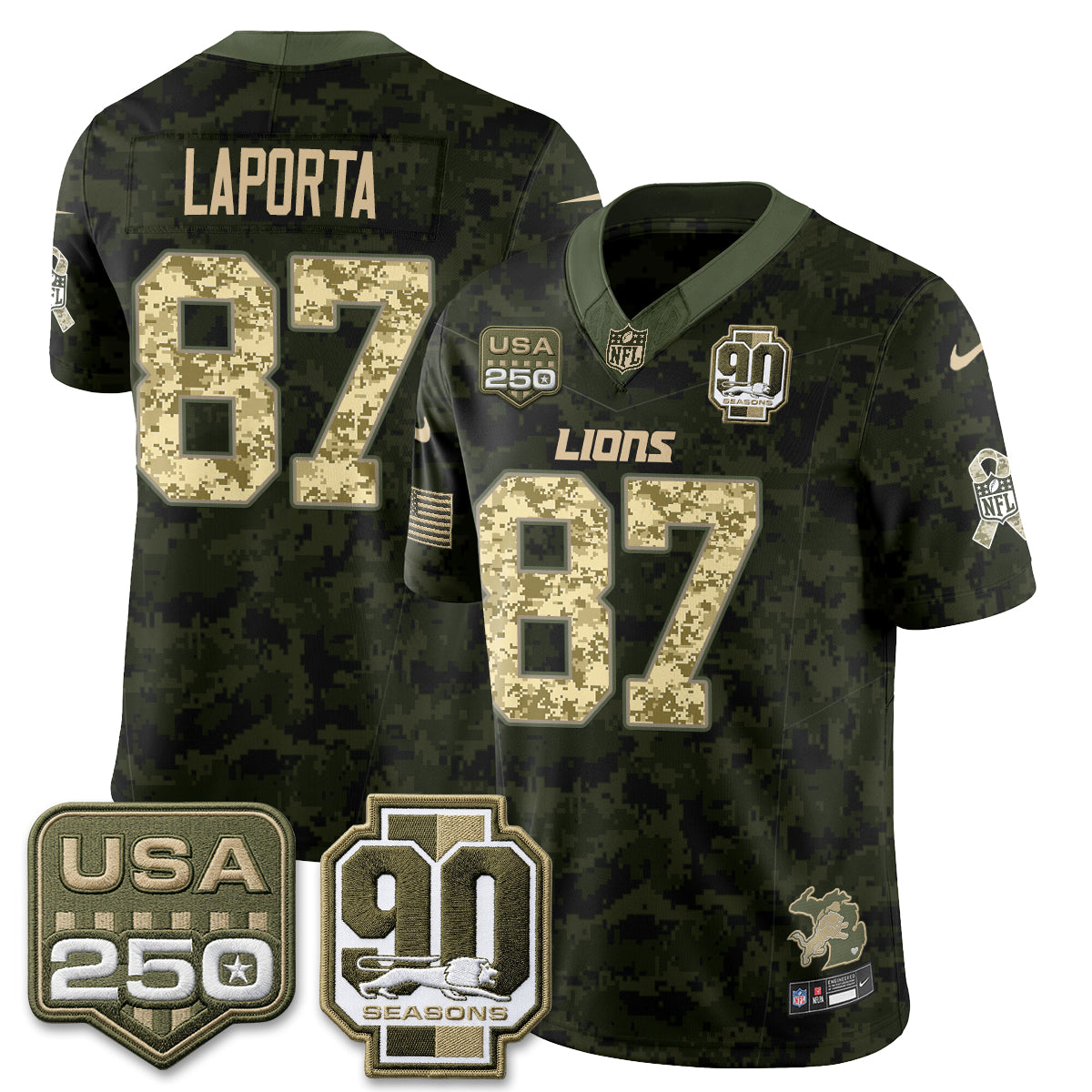 DET 2026 Salute to Service Vapor Jersey - Stitched