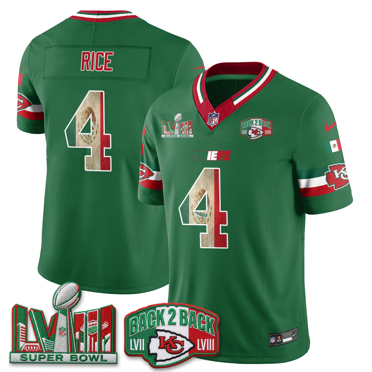 Kansas City Chiefs Mexico Edition Vapor Jersey - Stitched