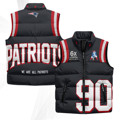 New England Patriots Rivalries Puffer Vest - Printed