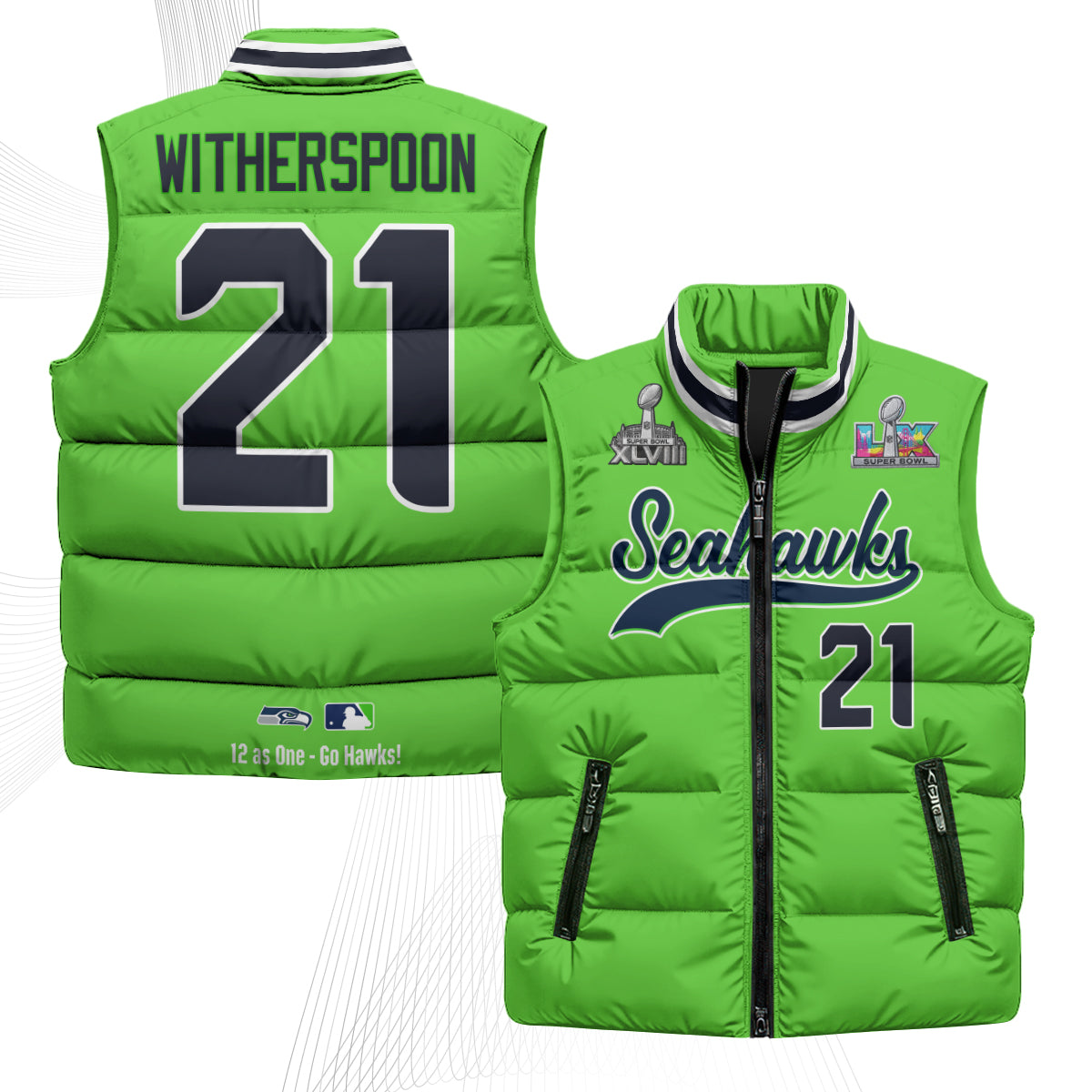 SEA S.Bowl Champs Puffer Vest - Printed