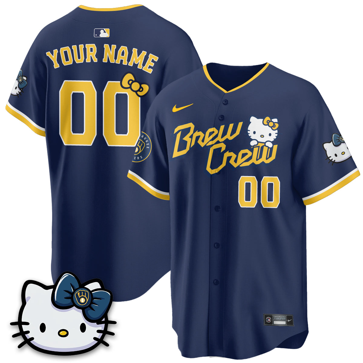 Custom Milwaukee Brewers x Meow KT Vapor Jersey - Stitched N1
