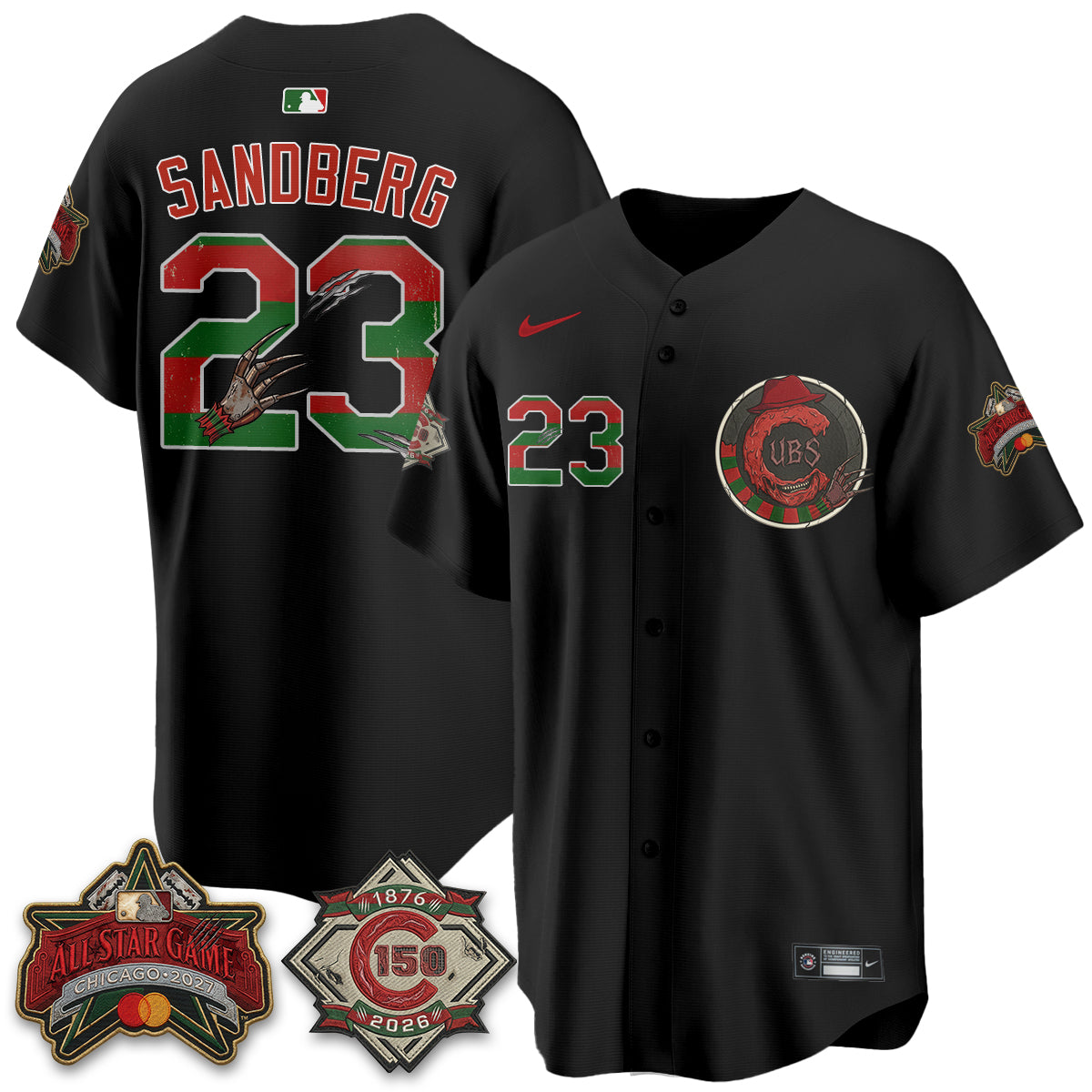 Chicago Cubs A Nightmare on Wrigley Field Edition Vapor Jersey - Stitched
