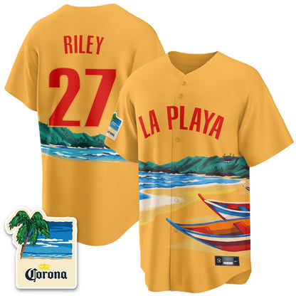 Atlanta Braves Beach Connect "La Playa" Edition Vapor Jersey- Patch Stitched