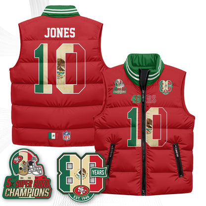 SF Mexico Style Puffer Vest - Printed