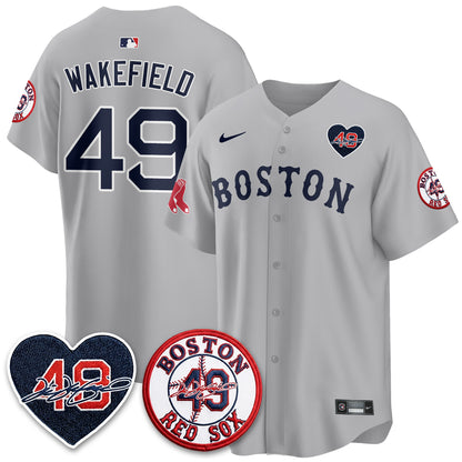 BOS Tim Wakefield Memorial Patch Vaper Premier Limited Jersey - All Stitched