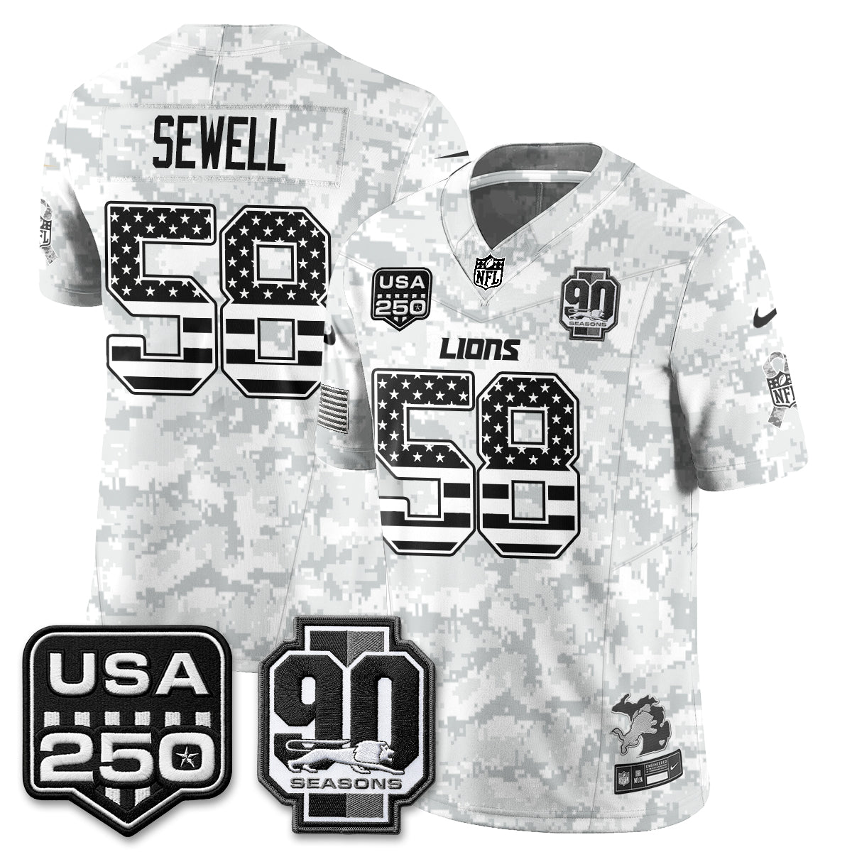 DET 2026 Salute to Service Vapor Jersey - Stitched