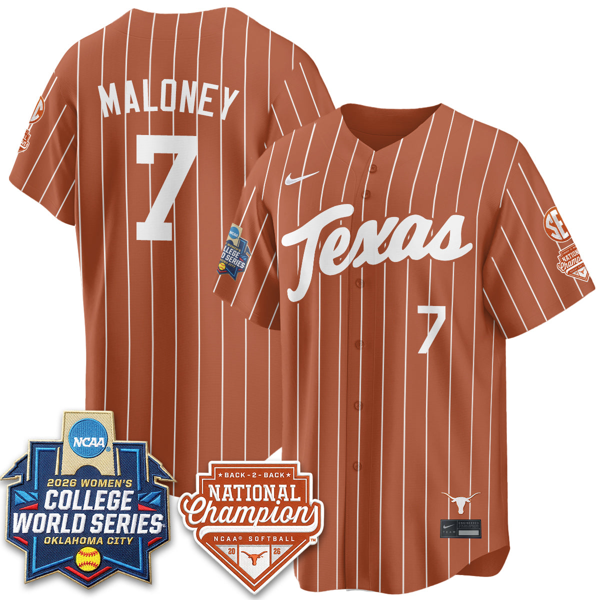 TEX Softball 2026 World Series (WCWS) Vapor Premier Limited Jersey - B2B Champs - Stitched