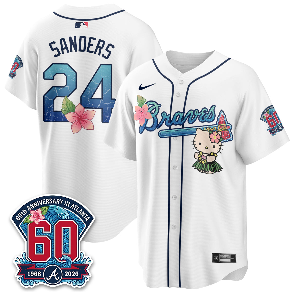 Atlanta Braves x Meow Aloha Spirit Vapor Jersey - Stitched