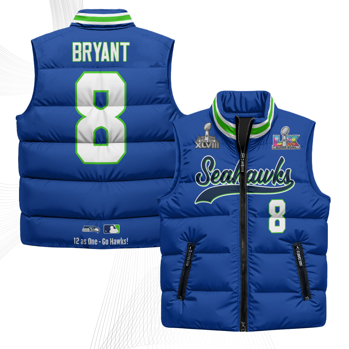SEA S.Bowl Champs Puffer Vest - Printed