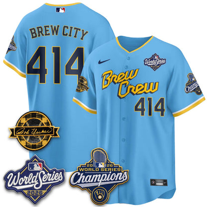 MIL 2026 WS Champions - Bob Uecker Patch Vapor Jersey - Stitched (TT)