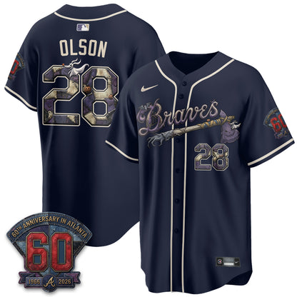 Atlanta Braves Nightmare Edition Vapor Jersey - Stitched