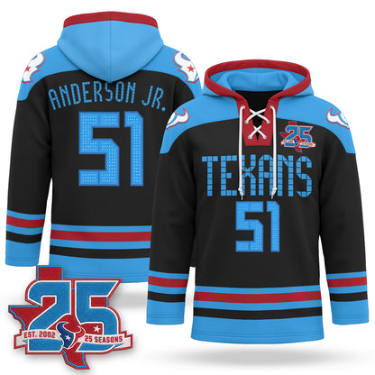 Houston Texans 2026 Rivalries Fleece-Lined Hockey Hoodie - Stitched