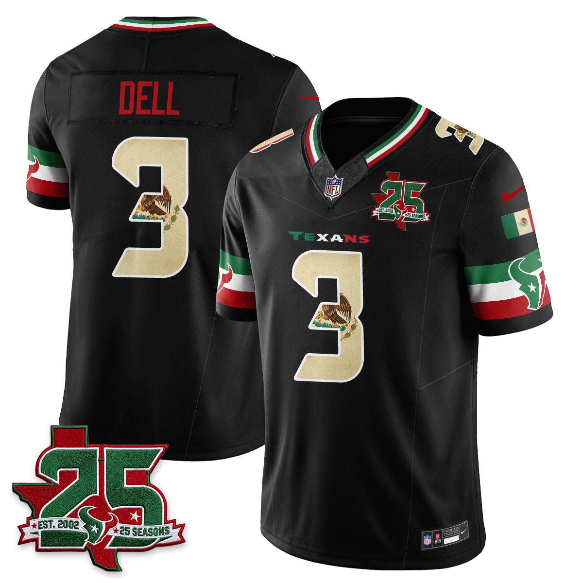 Houston Texans 25 Seasons Mexico Style Vapor Jersey - Stitched