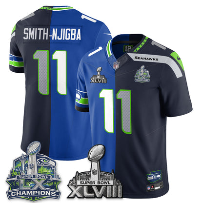 Seattle Seahawks S.Bowl Champs Split Edition Vapor Jersey - Stitch