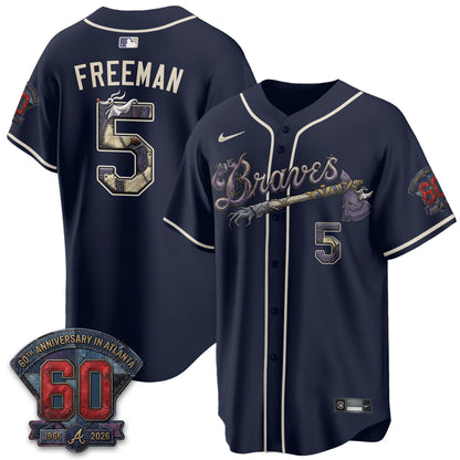 Atlanta Braves Nightmare Edition Vapor Jersey - Stitched