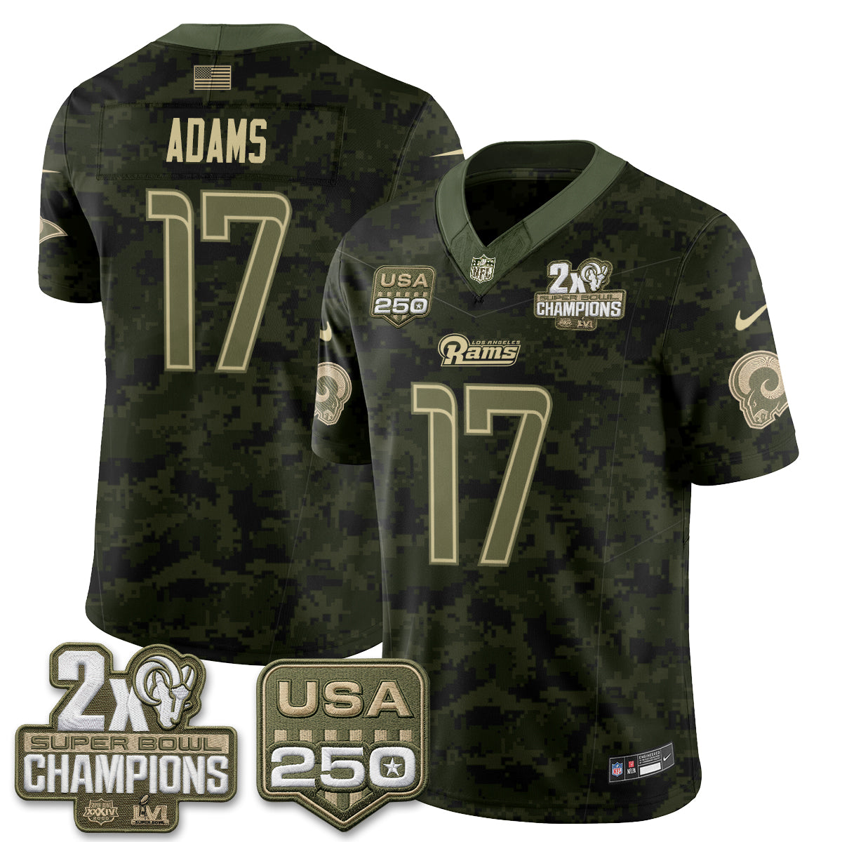 Los Angeles Rams 2026 Salute To Service Vapor Jersey - All Stitched