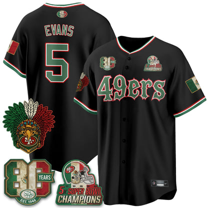 San Francisco 49ers Mexico Edition Baseball Vapor Jersey - Stitched