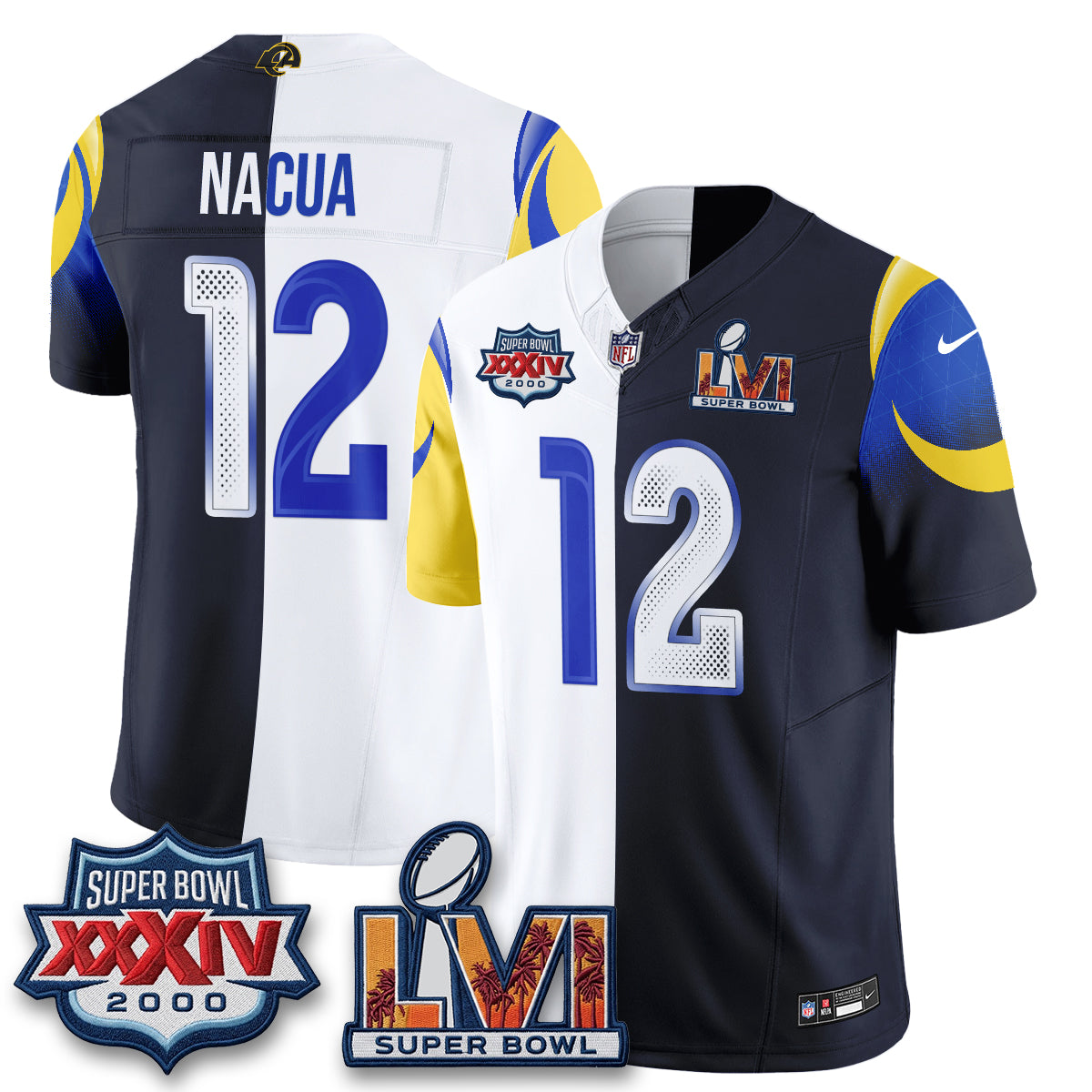 LAR Rivalries Split Vapor Jersey - Stitched