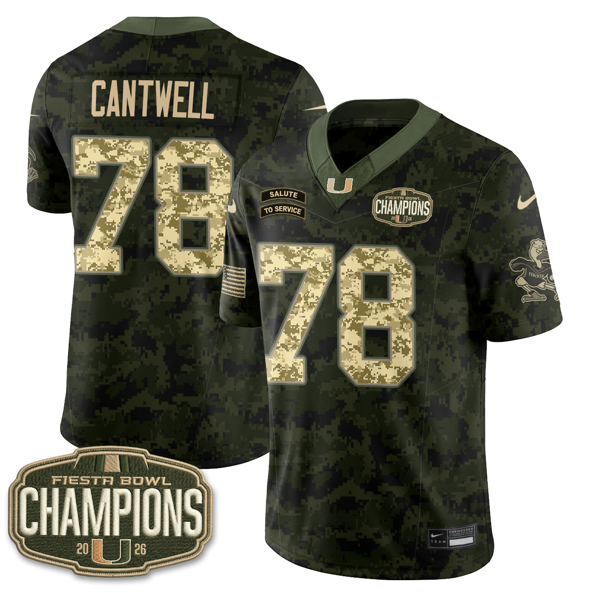 Miami Hurricanes 2026 Salute to Service Vapor Jersey - Stitched