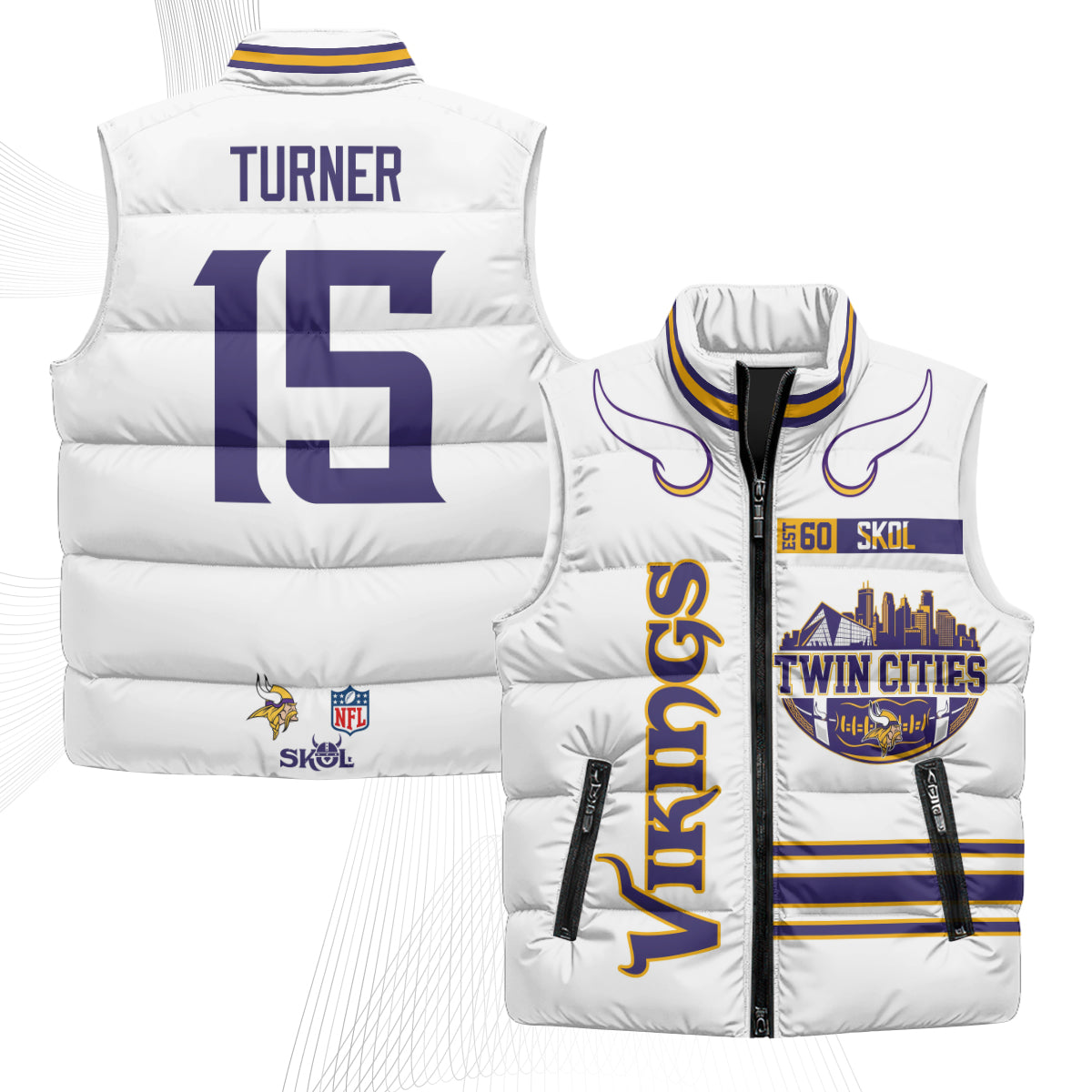 MIN Twin City Puffer Vest - Printed