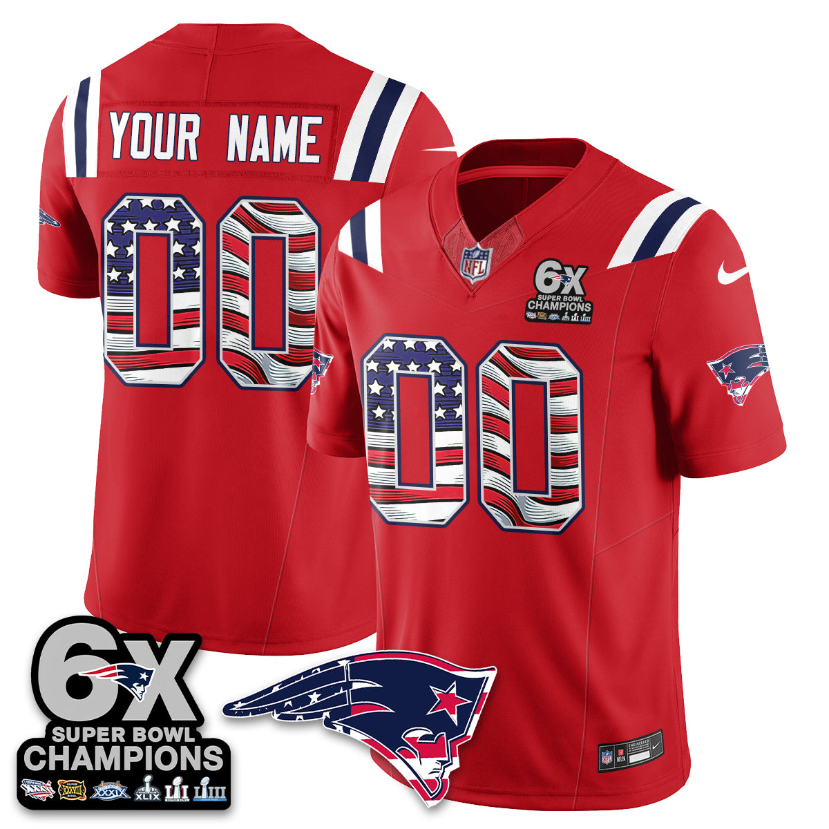 NE America Edition Vapor Custom Jersey V2- Stitched
