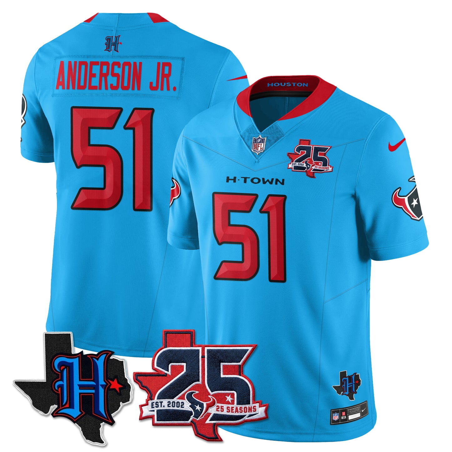 HOU 25th Seasons in 2026 Basic Vapor Limited Jersey - All Stitched