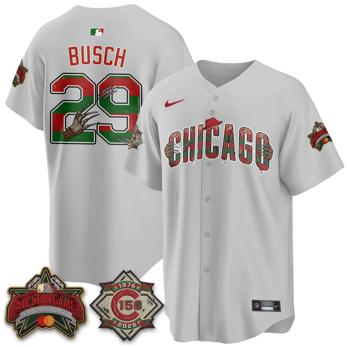 Chicago Cubs A Nightmare on Wrigley Field Edition Vapor Jersey - Stitched