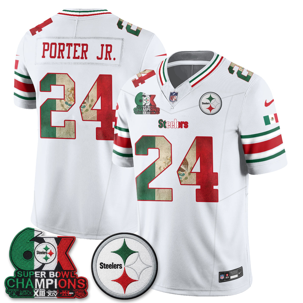 Pittsburgh Steelers Mexico Edition Vapor Jersey - Stitched