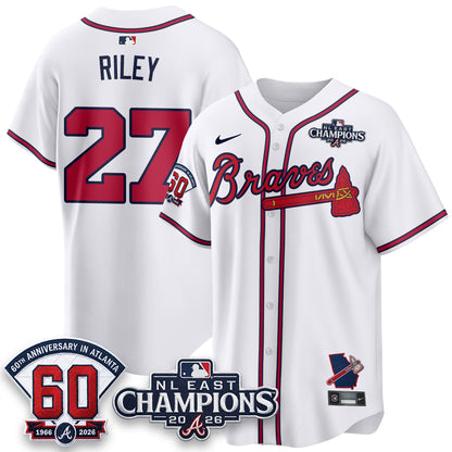 Atlanta Braves 2026 NL East Champs Vapor Jersey - Stitched