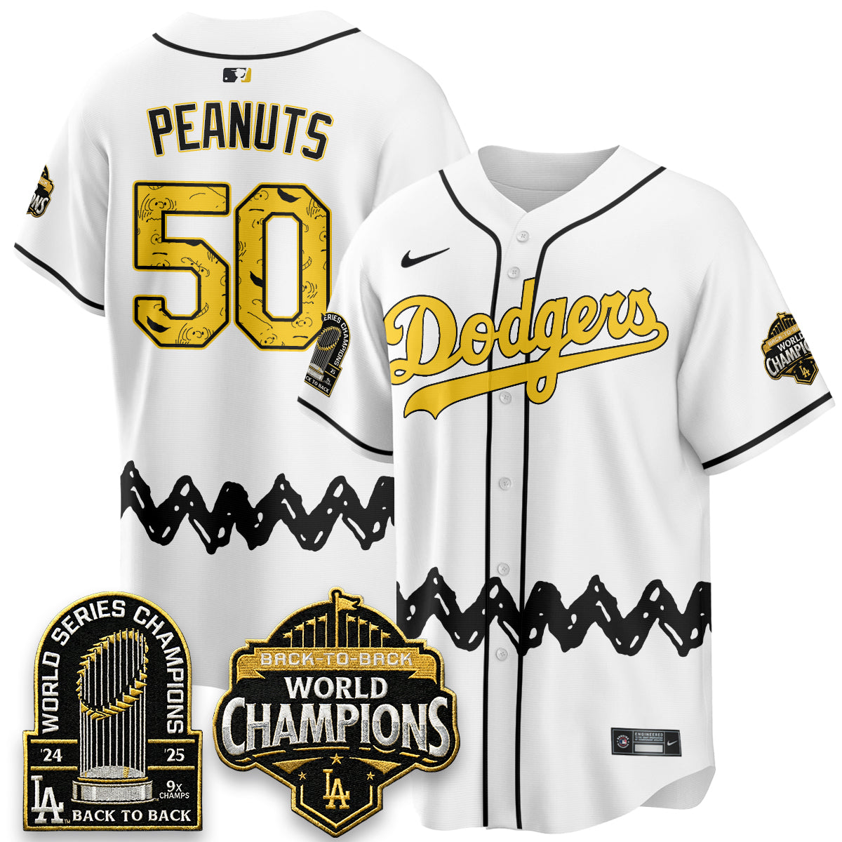Los Angeles Dodgers x P-nuts Style Vapor Jersey - Stitched