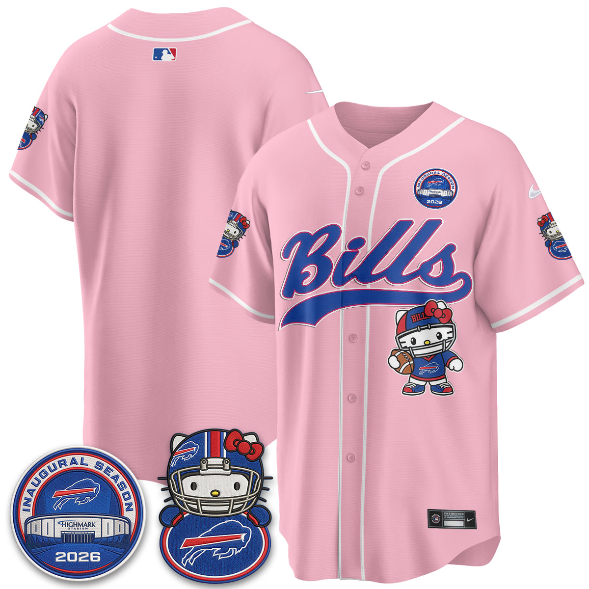 Buffalo Bills x Meow  Vapor Baseball Jersey - Stitched