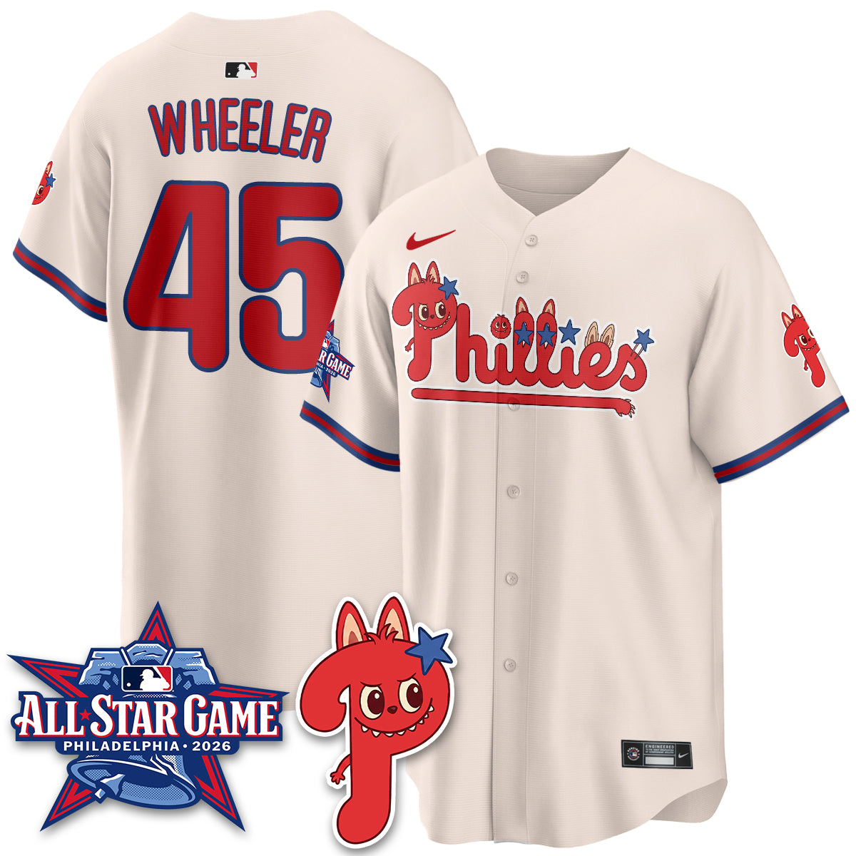 Philadelphia Phillies Fanged Rabbit Doll  Vapor Limited Jersey - Stitched