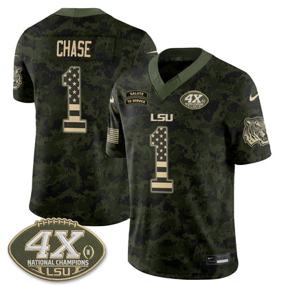 LSU Tigers 2026 Salute to Service Vapor Jersey - Stitched