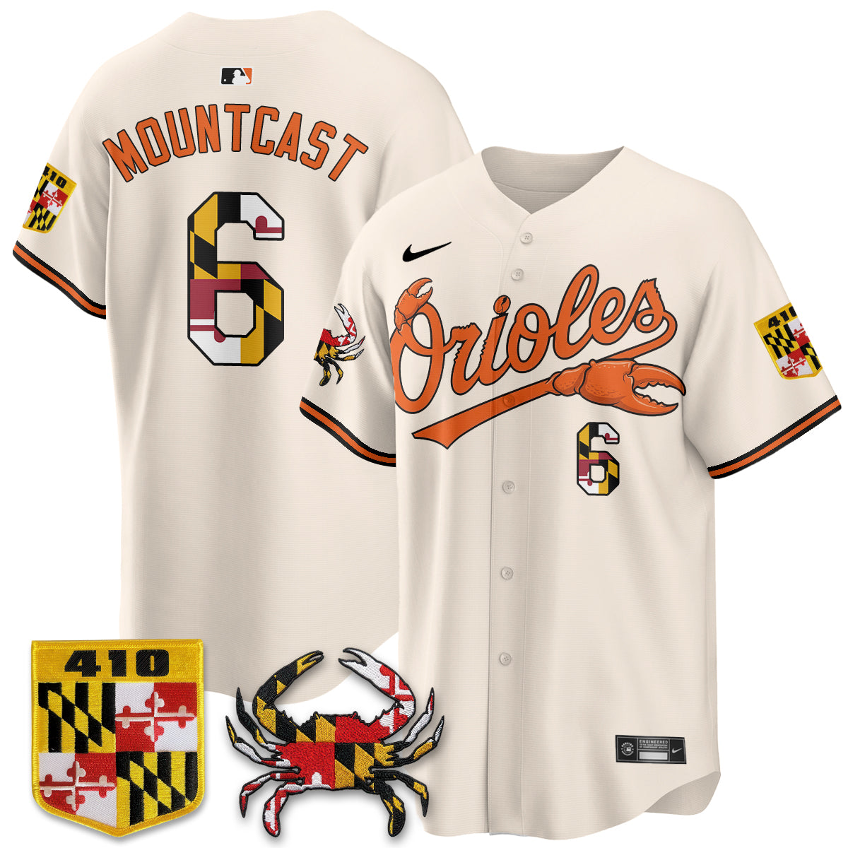 Baltimore Orioles Crab x Maryland Vapor Limited Jersey - Stitched