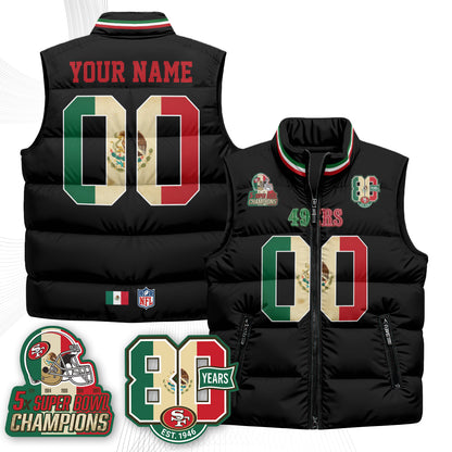 SF Mexico Style Custom Puffer Vest - Printed