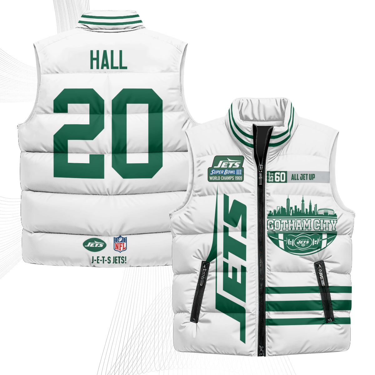 NYJ Gotham City Puffer Vest - Printed